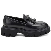 Resim Oxford/ayakkabı Kadın 85l2 Frau Seta Chunky Mocassin Nero Siyah 