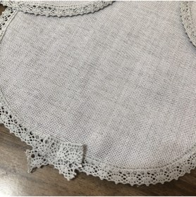 Resim İpekce kanavice Gri 3 Lü Yatak Odası Takımı Linen Kumaş 