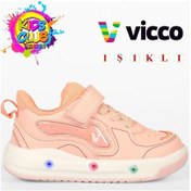 Resim Vicco Disnew Işıklı Ortopedik Çocuk Spor Ayakkabı Pudra 