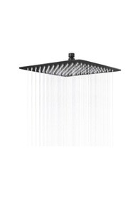 Resim Fause Tepe Duş Başlığı Kare Slim 304 Metal 40 X 40 Cm Siyah 