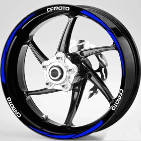 Resim Hediyelikevi Beyaz Cfmoto Yazılı 3 Parçalı Reflektif Mavi Jant Şeridi 