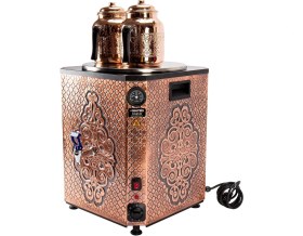 Resim Allians Bakır Otomatik Su Almalı Iki Demlikli Elektrikli Çay Makinesi 25 Lt 