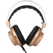 Resim Kubıte T2 Oyun Kulaklığı - Kaliteli Ses, Gürültü Engelleme Mikrofonlu, Usb+çift Aux İle Masaüstü Bilgisayarı İçin Altın 