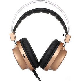 Resim Kubıte T2 Oyun Kulaklığı - Kaliteli Ses, Gürültü Engelleme Mikrofonlu, Usb+çift Aux İle Masaüstü Bilgisayarı İçin Altın 