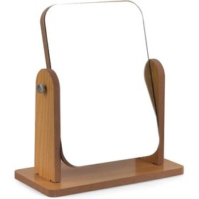 Resim Ximistore9 Ahşap Makyaj Aynası 360 Derece Döner - Yüksek Kaliteli Fiber Tabanlı, Taşınabilir Masaüstü Ayna Ahşap 