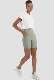 Resim Superstacy Wawel File Detaylı Açık Yeşil Bisiklet Şortu 