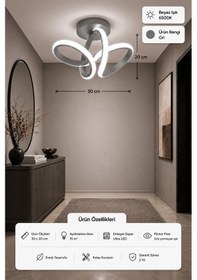 Resim Sion Led Plafonyer Avize Beyaz Işık Gri 