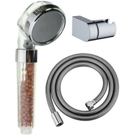 Resim Boncuklu Duş Başlığı + L Mafsal + Pvc Duş Hortumu Duş Seti Duş Takımı Diğer 