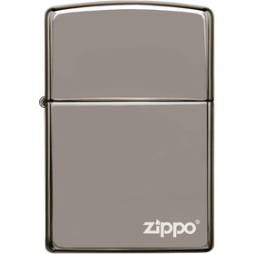 Resim Zippo Ice Black Çakmak Logolu Parlak 