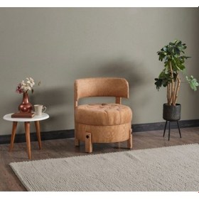 Resim King Kapitoneli Silinebilir Kumaş Konforlu Modern Tasarım Renk Seçenekli Sırtlı/sırtsız Puf / Tekli Sandalye A5 