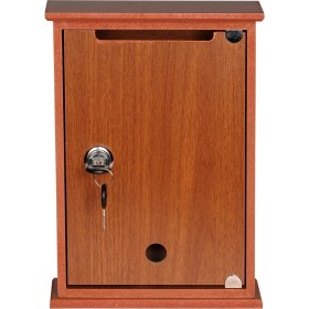 Resim Kilitli Ahşap Posta Kutusu - Ceviz 