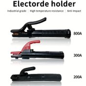Resim Endüstriyel Derecede Yüksek Sıcaklığa Dayanıklı Saf Bakır Kaynak Pensesi, Ergonomik Kaymaz Saplı - Profesyonel Kaynak ve Elektrik İşleri için Ağır Hizmet Tipi 300Amperlik Elektrikçi Penseleri (Siyah/Kırmızı) 