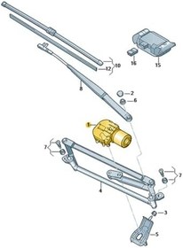 Resim 1K1955119A Ön Cam Silecek Motoru VW Volkswagen EOS ile uyumlu 2006-2011 