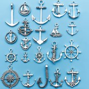 Resim 20 adet Denizcilik Çinko Alaşım Pendentler, Antik Gümüş Renkli Çapa Boncuklar, DIY Takı Yapımı, Moda Gemisi ve Denizcilik Temalı Aksesuarlar için Kolyeler, Bileklikler, Küpeler 