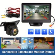 Resim 10.92cm Evrensel Dikiz Kamera ve Monitör Seti, 480p Video Çözünürlüğü, Sabit Güç, ≤36V Çalışma Gerilimi, Araç Güvenlik Sürüş ve Geri Vites Park Sistemi, Araçlar, Kamyonet, Minivan, Kamyon, Pilsiz 