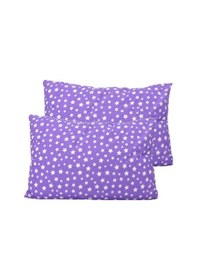 Resim 2 Li Ranforce Pamuk Standart Yastık Kılıfı Mor Yıldız Mor 