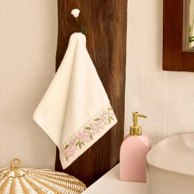 Resim Karaca Home Artisan Arke %100 Pamuk Nakışlı El Havlusu Ekru 30x50 Cm Ekru 