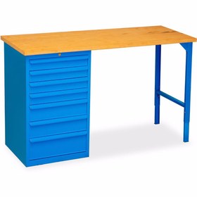 Resim starçelik 7 Çekmeceli Çalışma Tezgahı (1690X650X30 MM) 