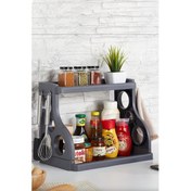 Resim Trend Maison 2 Katlı Tezgah Üstü Düzenleyici Stand Gri (Bıçak Gözü Mevcut) 