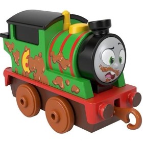 Resim Fisher-Price Fisher Price HFX89 Thomas ve Arkadaşları Küçük Tekli Trenler (Sür Bırak) Çamurlu Percy HHN36 