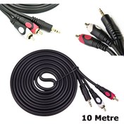 Resim 10M Stereo To 2 Rca Ses Kablosu - Özel Bakır Seri - 10 Metre 