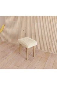 Resim Fahrettin Küçük Montessori Çocuk Masası Oyun Masası Aktivite Masası Çalışma Masası - 2 Adet Welsoft Beyaz Puflu 