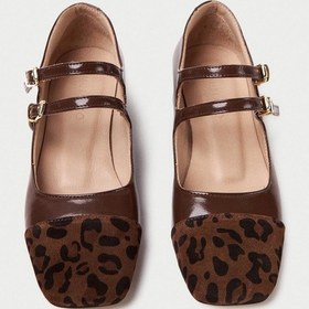 Resim Mubiano Hakiki Deri Collection Kadın Düz Rugan Babet Kahverengi/leopar - Mcsr1008 - Khlpr Kahverengi/leopar 