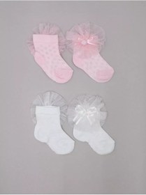 Resim Solokids Yenidoğan Bebekler İçin Çoraplar 2 Çift Set 228505060 Pembe 