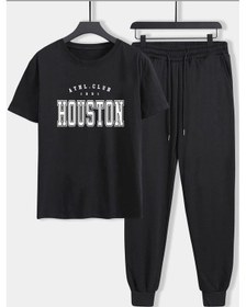 Resim Unisex Houston Baskılı 2'li Eşofman Takımı Siyah 