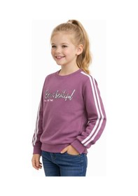 Resim Kız Çocuk Kol Şeritli Sweatshirt Bgl-st05269 Gül Kurusu 
