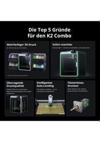 Resim Creality K2 A 3d Yazıcı, 600 Mm/s'ye Kadar Yüksek Hızlı Baskı, Yazdırma Hatası Tespiti İçin Aı Kamera, Akıllı Otomatik Seviyelendirme, Sessiz Çalışma 45 Db, 260 260 260 Mm Yapı Hacmi 