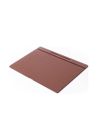 Resim Turgut Office Deri Kapaklı Masa Sümeni Taba Ahşap Detaylı 50 x 35 CM 