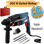 Resim Total Sds Plus Darbeli Matkap 800 W Metal Beton Ahşap Kömürlü Delme Kırıcı Delici 