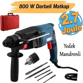 Resim Total Sds Plus Darbeli Matkap 800 W Metal Beton Ahşap Kömürlü Delme Kırıcı Delici 