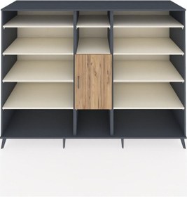 Resim Kronos Dolap 12 Raflı Tek Kapaklı 220x59x163 Antrasit-çam/aytaşı Atlas Çam/aytası - Antrasıt 