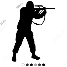 Resim Tüfekle Ateş Eden Asker Adam Sticker 17Cm 