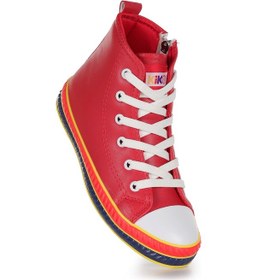 Resim Kiko Kids Pant Günlük Bağcıklı Fermuarlı Kız Bebek Spor Ayakkabı Kırmızı Kırmızı 
