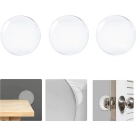 Resim Microcase Darbe Önleyici Yapışkanlı Silikon Kapı Kolu Stoperi Tamponu Yuvarlak Tasarım - AL5006 3 Adet 