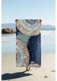 Resim Dijital Baskı Plaj Deniz Havlusu Astroloji Desenli Peştamal Hvl0056 Renkli 