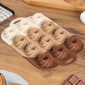 Resim CetKing 185 Silikon Kurabiye Tatlı Kalıbı, Silikon Kalıp Seti, 12'li Mini Kek Kalıbı, Çikolata Pişirme Kalıp 