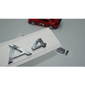 Resim Audi A4 35 TFSi Krom ABS 3M 3D Bagaj Yazı Logo Orjinal Ürün 