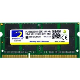 Resim Twinmos 8gb Ddr3 1600mhz Cl16 1.5v Mdd38gb1600n Notebook Ram 