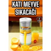 Resim Katı Meyve Sıkacağı Taşınabilir USB Şarjlı Pratik Paslanmaz Çelik Bıçaklı 