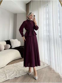 Resim secret of VALORIA Kadın Fırfırlı Etekli Ikili Takım - Tesettür Giyim Kombin 