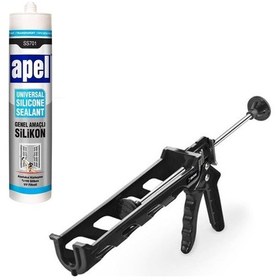 Resim Apel Şeffaf Silikon 250 Ml + Silikon Tabancası Plastik Set Şeffaf 