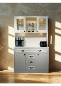 Resim Mikel Masalı Beyaz Kahve Köşesi Led Aydınlatmalı %100 Mdf 120 45 200 Çok Renkli 