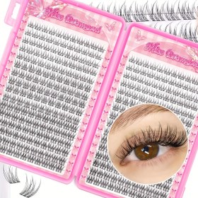 Resim Kolay DIY Doğal Sahte Kirpik Uzatma Kiti - 0.07mm Kalınlık, C-Kıvrım, Karıştırma Uzunluğu 9-11mm, Çapraz Küme Stili, Tekrar Kullanılabilir Fishtail Tasarımı ile Cımbız, Başlangıçlar için Mükemmel, Kirpik Güçlendirici 