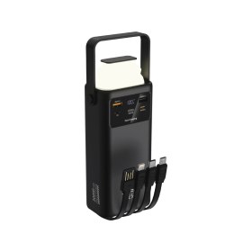 Resim Azurtech Acl PW-112 22.5W Outdoor Hızlı Şarj Powerbank Siyah - 30.000MAH Kapasite, Çoklu USB Çıkış, Dahili Kablolar, LED Ekran & Kamp Lambası 
