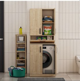 Resim Çamaşır Makinesi Dolabı Poyraz Meşe 
