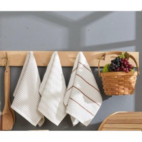 Resim Rebeka Home Collection Sophia El Yüz Mutfak Havlu Seti 6'lı 30 x 50 CM Krem 